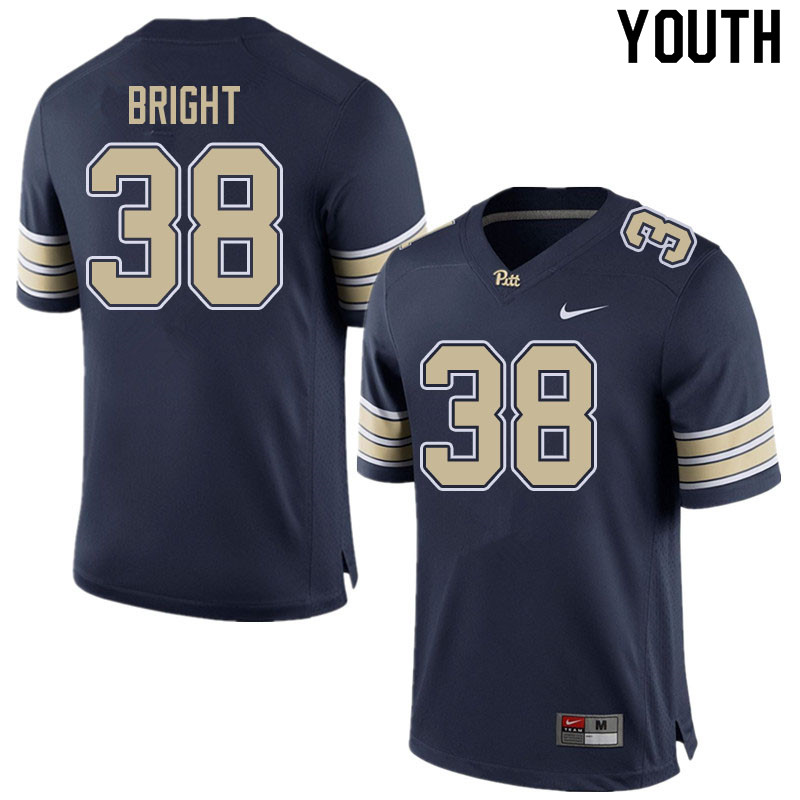 Youth #38 Cam Bright Pitt Panthers College Football Jerseys Sale-Home Navy